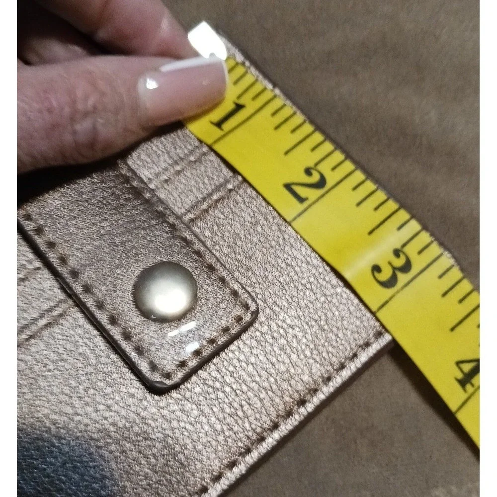 Chico's Metallic Gold Keychain Wristlet Cardholder Wallet